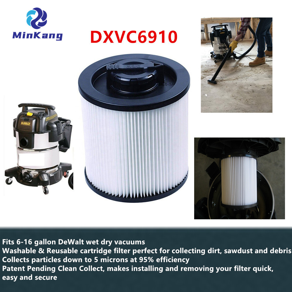 DXVC6910 Стандартный картриджный фильтр DeWalt для деталей пылесоса влажной/сухой уборки емкостью 6–16 галлонов