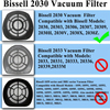 2030 Замена вакуумного поролонового фильтра для пылесоса Bissell, сравните с 1611501