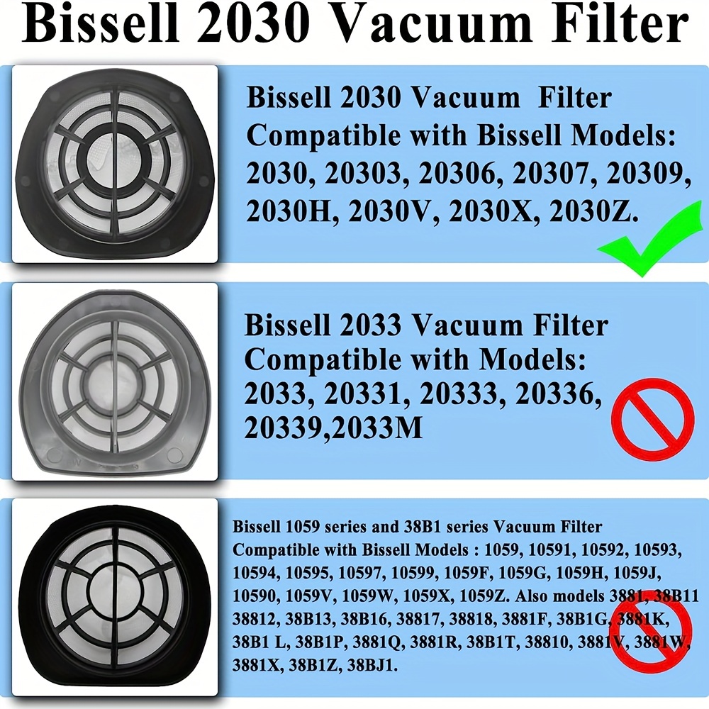 2030 Замена вакуумного поролонового фильтра для пылесоса Bissell, сравните с 1611501