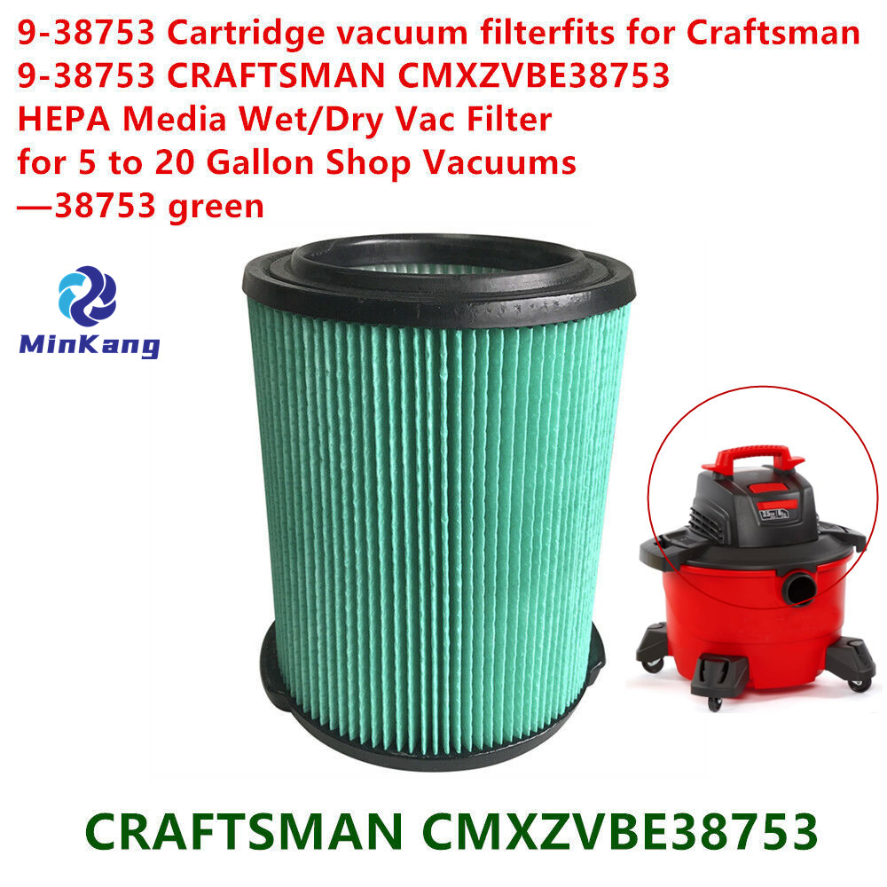 Зеленый 38753 9-38753 Картриджный вакуумный фильтр HEPA для CRAFTSMAN CMXZVBE38753 HEPA Media Wet/Dry Vac Filter 