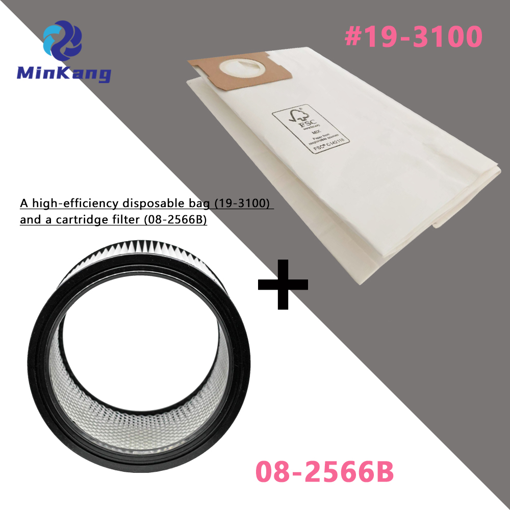 Одноразовый мешок 19-3100 и сменный картридж 08-2566B для пылесосов Hyper Tough AT18419P-5A AT18419-5B емкостью 5 галлонов для влажной/сухой уборки 