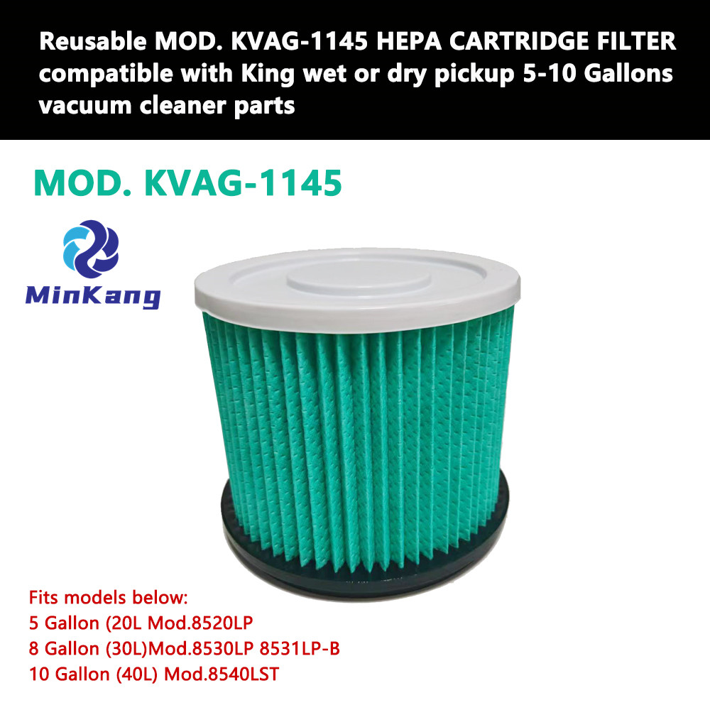 Многоразовый мод. KVAG-1145 Фильтр картриджа HEPA для короля влажного или сухого пикапа 5-10 галлонов вакуумных чистящих деталей