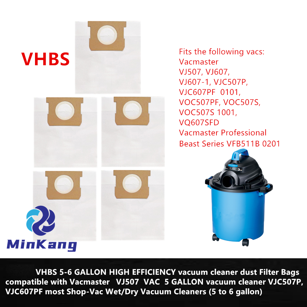 Высокоэффективные пылевые фильтры VHBS для пылесосов Vacmaster VJ507 VAC 5 галлонов VJC507P, VJC607PF для большинства пылесосов Shop-Vac для влажной/сухой уборки (от 5 до 6 галлонов)