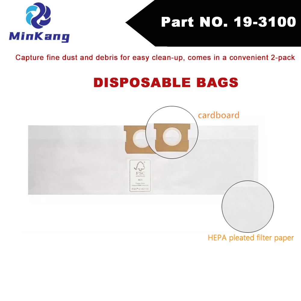 Замена HEPA-фильтра Hyper Tough 5 галлонов для влажной/сухой уборки — Высокоэффективный вакуумный фильтр, одноразовый мешок