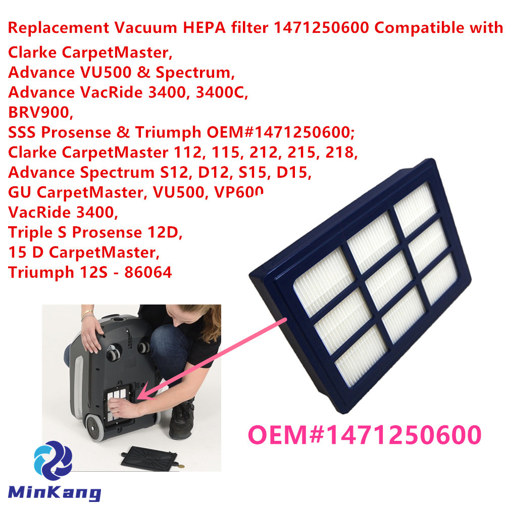 1471250600 Сменный HEPA-фильтр для деталей пылесоса Clarke CarpetMaster для сухой и влажной уборки