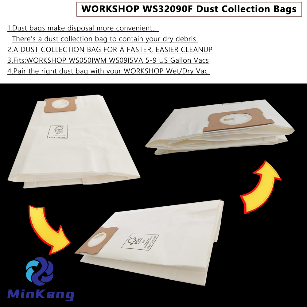 WS32090F Замена фильтра мешка для сбора пыли МАСТЕРСКАЯ Вакуумный мешок на 5-9 галлонов США