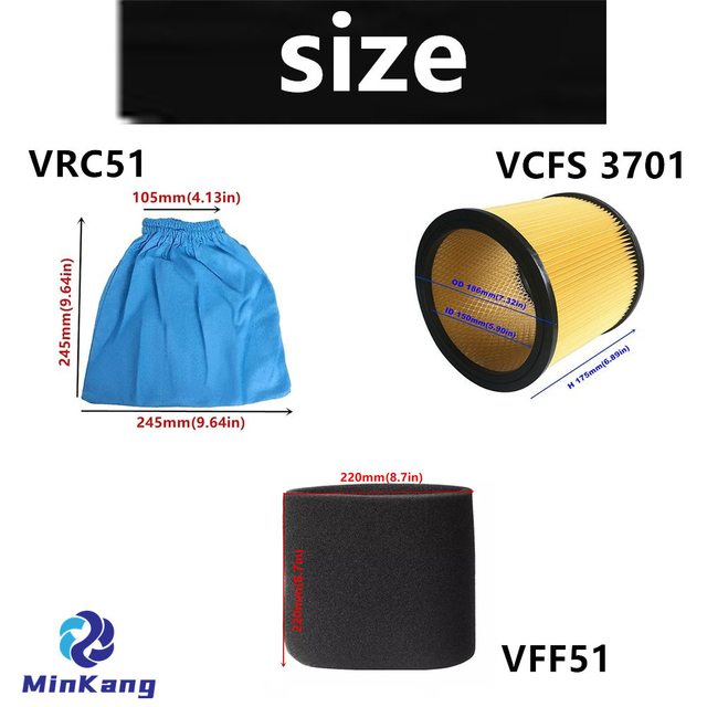 Мешок-пылесборник VRC51, вакуумный HEPA-фильтр с картриджем VCFS 3701, ВЛАЖНЫЙ ФИЛЬТР VFF51 из ПЕНЫ для влажных и сухих пылесосов Vacmaster емкостью 5–20 галлонов